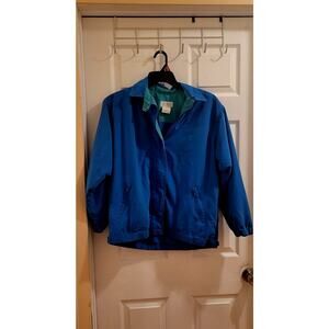 VTG Duffel Sportswear 80s 90s Windbreaker Tracker Jacket S Full Zip Blue Green